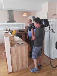 PV-Modul "Simon" beim Toaster-Test beim WDR-Dreh zu Sendung "Einfach Genial".